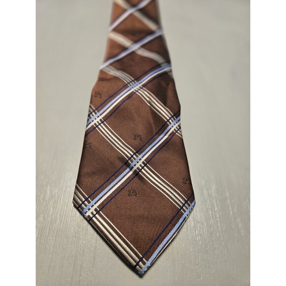 Burberry London 100% Italian Silk Textured Stripe Men's Necktie Italy - Picture 2 of 11